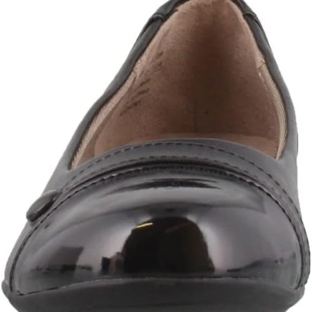 Women's Faux Leather Flats 8 Medium Wide Slip-On Comfort Stylish - Picture 4 of 8